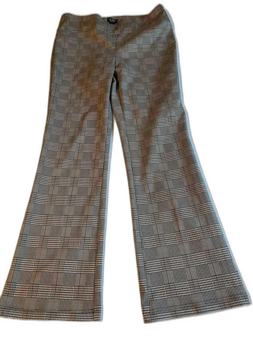 SOHOS Plaid Houndstooth /Bottom in Black and White with Subtle Rust pants